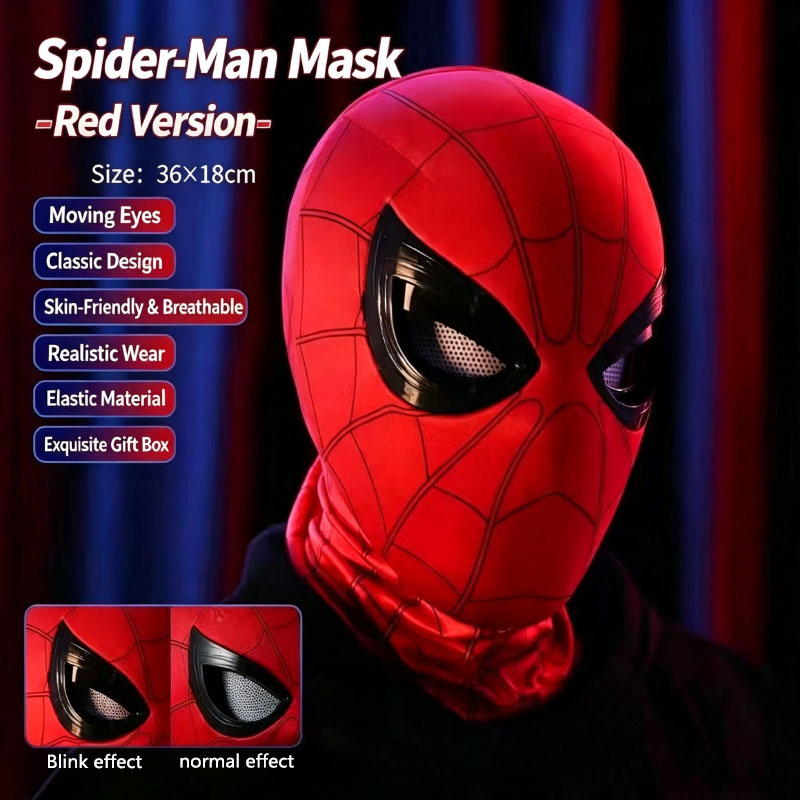 Cosplay Prop Display - Spider-Man hoofddeksel met beweegbare ogen, cool