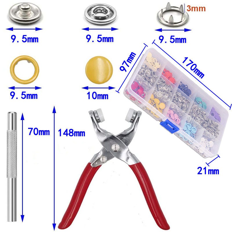100 Sets Automatische Drukknoo - Snap Fastener Set recensie en prijs