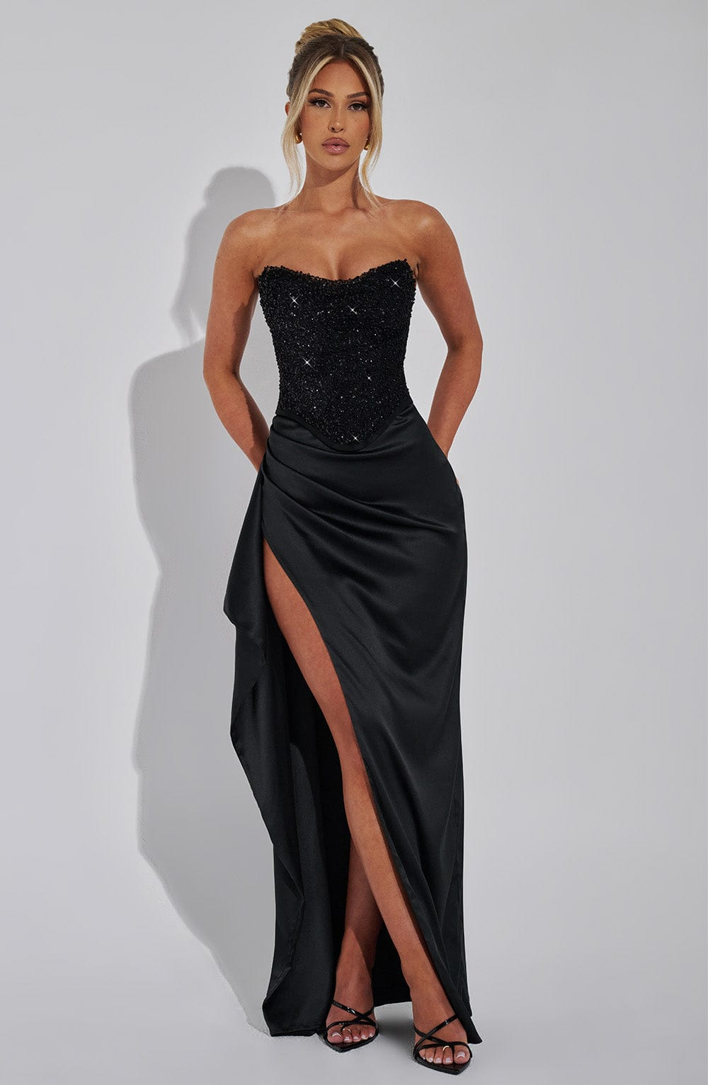 Strapless zwarte maxi formele  - Briar Cosplay Prop recensie en prijs